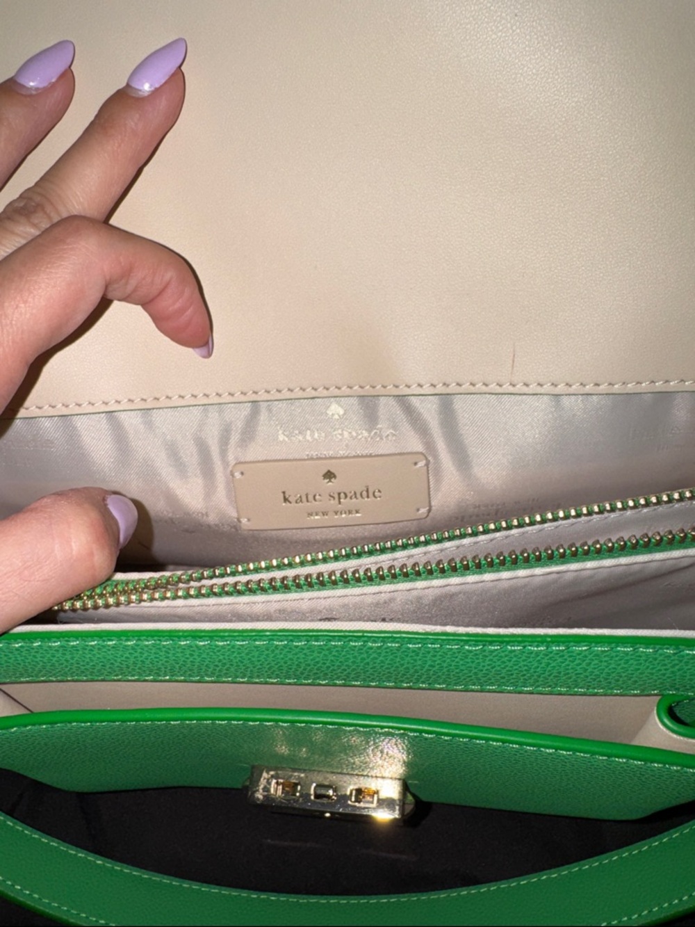 kate spade Green Leather Top-Handle Shoulder Bag - Picture 4 of 4